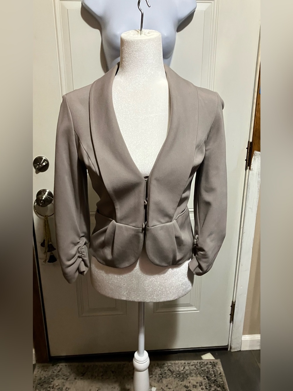 INC International Concepts Taupe Tailored Peplum Blazer NWOT Worn once